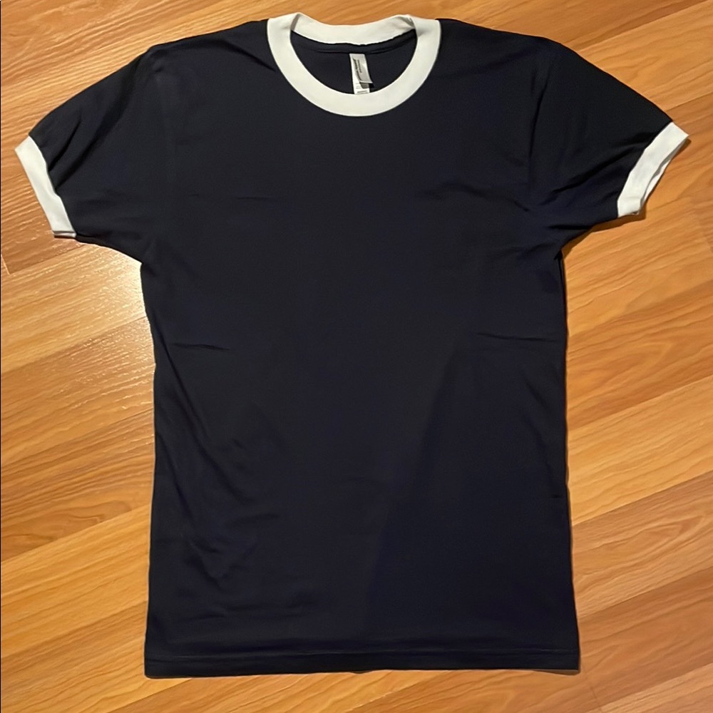 American Apparel Navy and White Ringer T-Shirt